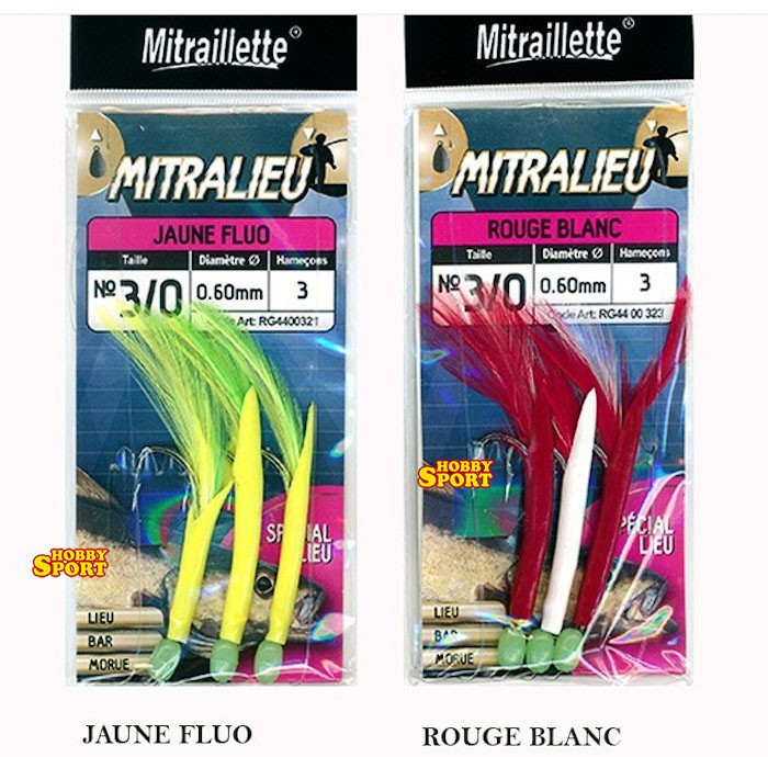 ESCA FINTA RAGOT MITRAILLETTE MITRALIEU AMO 3/0 GIALLO-ROSSO MARE PICCOLA TRAINA