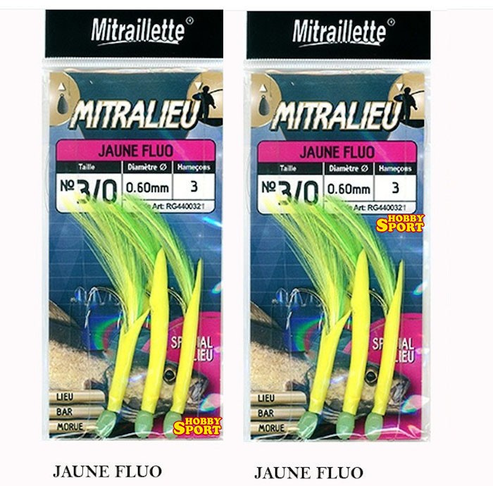 ESCA FINTA RAGOT MITRAILLETTE MITRALIEU AMO 3/0 GIALLO FLUO MARE PICCOLA TRAINA