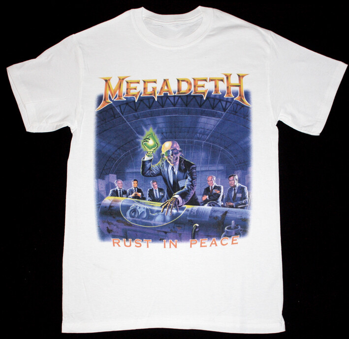 Vintage Megadeth Rust in Peace Men T-shirt White Unisex Tee