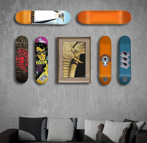4 Pack Skateboard Wall Mount Skateboard hanger for Skateboard Deck Display 