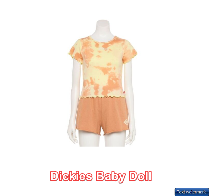 Dickies Yellow & Orange Juniors’ Tie Dye Babydoll Tee Sz XS/S/M/L NWT!
