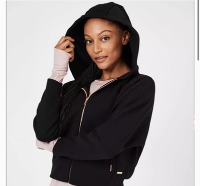 Sweaty Betty Cool It Zip Hoodie Black Cropped Size XL eBay