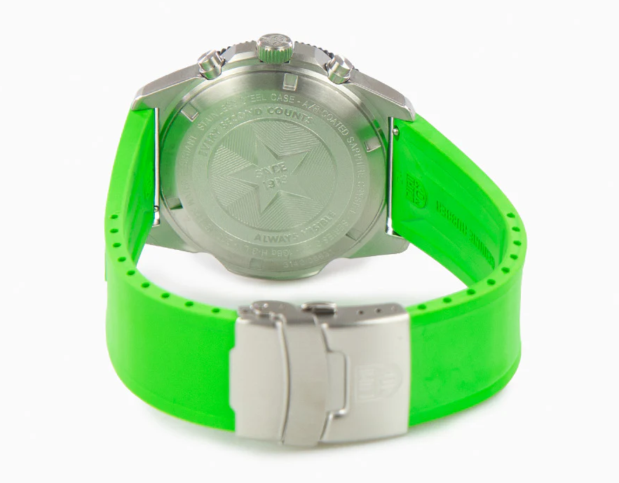 Pre-owned Luminox Pacific Diver Green Sapphire Black Chronograph Men's Watch Xs.3157.nf