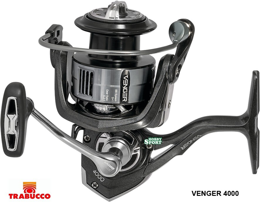 MULINELLO VENGER 4000 FD TRABUCCO FRIZ. ANTERIORE 5+1 BB  + 1 BOBINA RICAMBIO