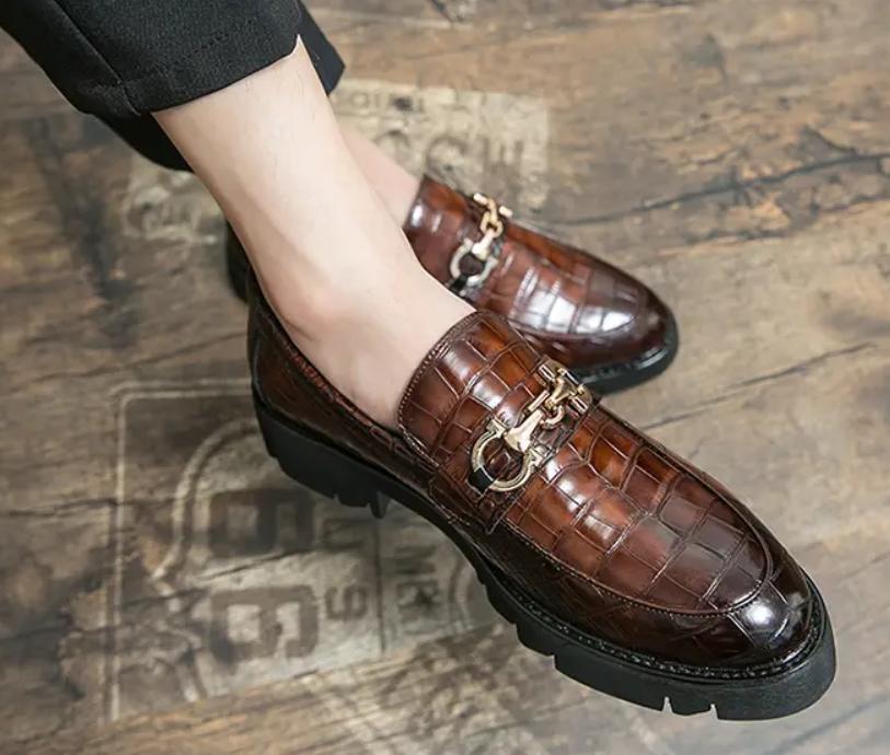 Chic Men's Pointy Toe Platform Loafers Slip On Business