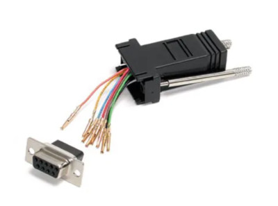 DB9-Female to RJ45 (8 wire) RS232 Modular Adapter Black