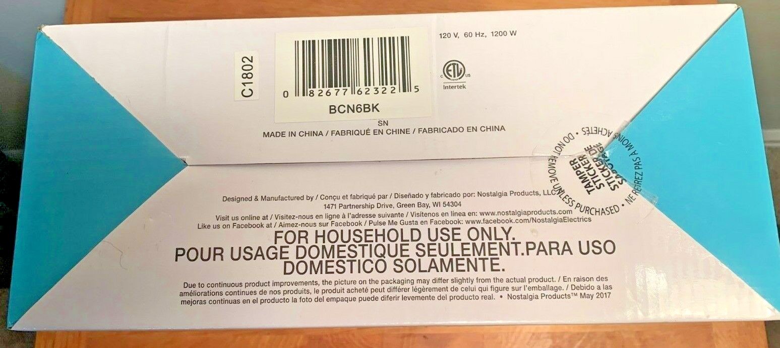 Nostalgia Bacon Express Bacon Grill New in Box Sealed