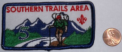  VINTAGE BSA BSC SOUTHERN TRAILS AREA 5 HIKING/MOUNTAIN CANADIAN PATCH RARE!!
