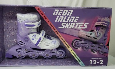 Yvolution Neon Inline Skates Roller Blades Purple W/LightUp Wheels Size 12-2 New