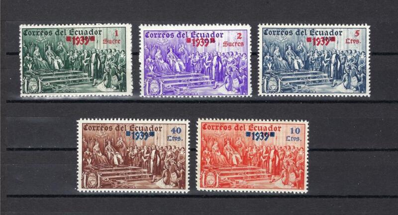 Ecuador 1939 Columbus red and blue overprints privet issue MNH