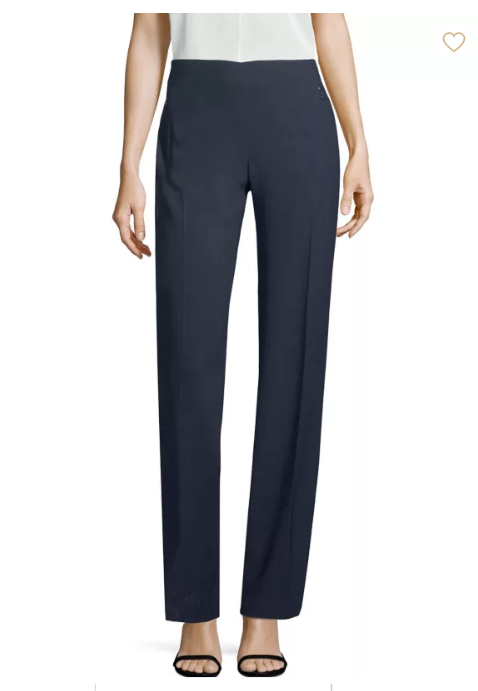 

ELIE TAHARI Midnight Blue Odette Брюки из жидкого крепа с расклешенной молнией по бокам  США 16UK, Синий, ODETTE