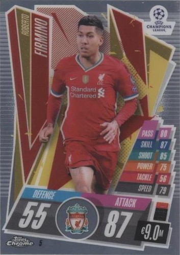 2020-21 Topps Chrome Match Attax UCL Roberto Firmino #5