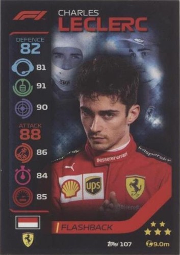 2020 TOPPS CHROME F1 #163 CHARLES LECLERC REFRACTOR ROOKIE PSA 9