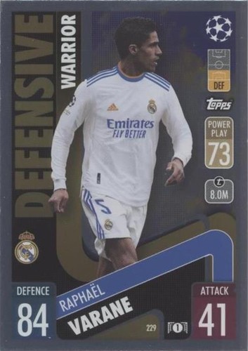 Raphael Varane 2021-22 Topps UEFA Match Attax LIMITED Raphael Varane 2021-22 Topps UEFA Match Attax LIMITED