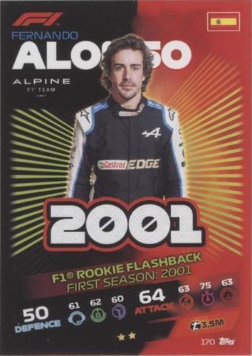 2021 Topps F1 Turbo Attax - Fernando Alonso #170
