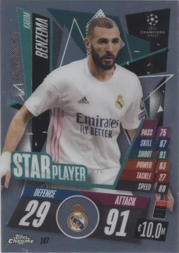 2020-21 Topps Chrome Match Attax UCL Karim Benzema #167