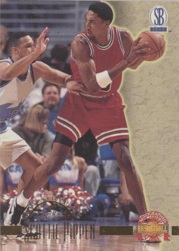 1996-97 Score Board Autographed Basketball - Scottie Pippen #45