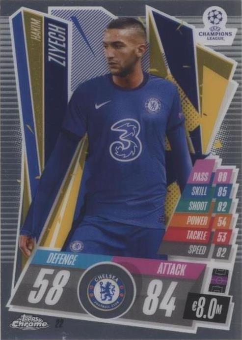 2020-21 Topps Chrome Match Attax UCL Hakim Ziyech #22
