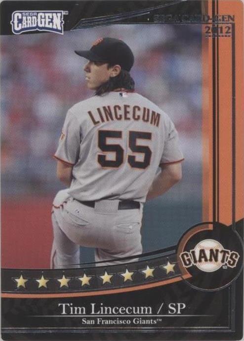 2012 Topps Sega Card-Gen - Tim Lincecum #J12-374