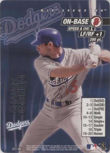 2001 MLB Showdown 1st Edition #221 Shawn Green - Los Angeles