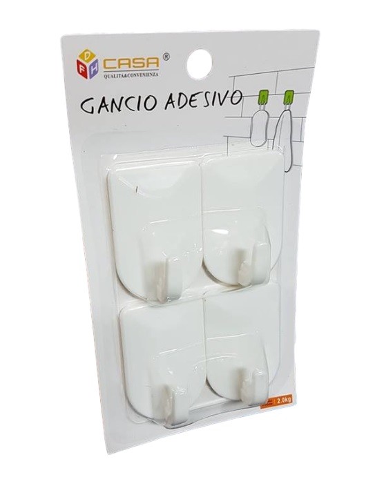 Set 4 Pz Ganci Appendini Adesivi Parete Casa Cucina Bagno Attaccapanni Squar dfh