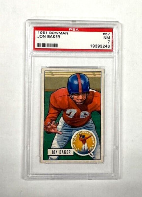 1951 Bowman Jon Baker #57 PSA NM 7 New York Giants