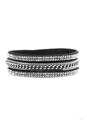paparazzi | Jewelry | Rollin In Rhinestones Black Urban Bracelet