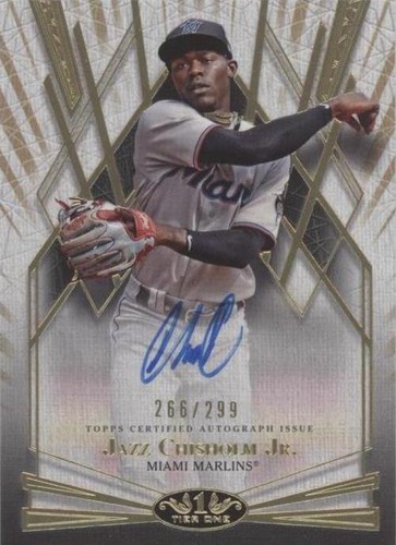 Jazz Chisholm Jr. 2022 Topps Chrome Black Super Futures Auto