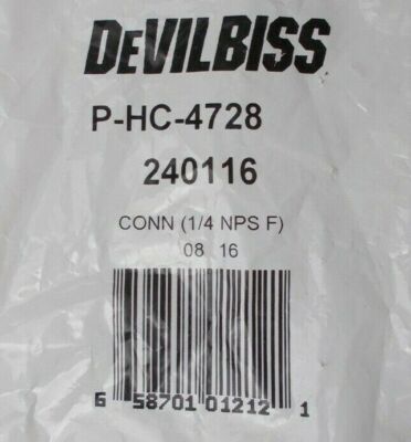 Air Line Connector 1/4'' NPS F  Devilbiss P-HC-4728