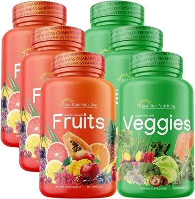Fruits and Veggies - 270 Fruit and 270 Vegetable By Just Ripe Nutrition