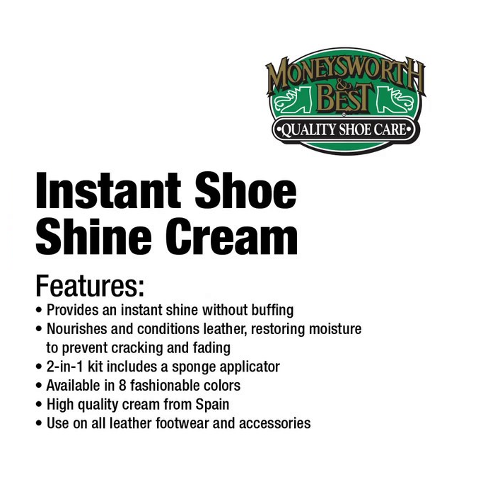 Moneysworth & Best Instant Shoe Shine Polish Cream Kit - Neutral Color, 50 ml