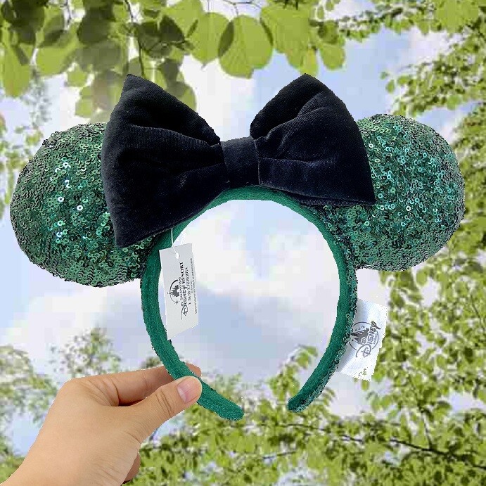 Disney Parks Resort Tokyo TDR Ears Green Sequins Black  display picture 1