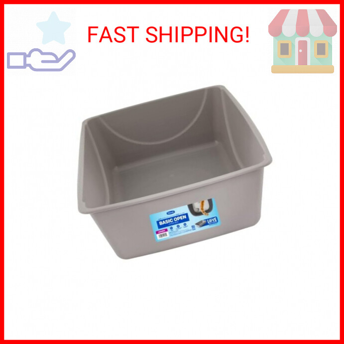 Petmate Open Cat Litter Box, Extra Large Nonstick Litter Pan Durable Standard Li