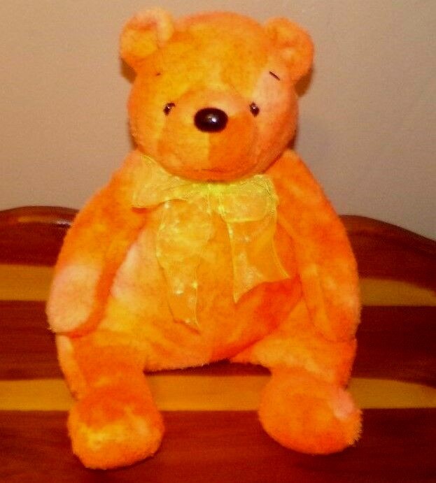 Ty Beanie Buddy/Buddies Tangerine Tie Dye Orange/Yellow Plush Teddy Bear