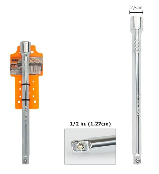 Prolunga per chiave a bussola attacco 1/2 estensione in acciaio 25,4cm dfh