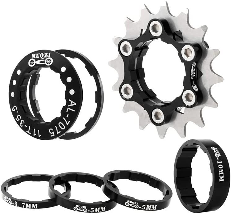 Single Speed Conversion Kit 13T/14T/15T/16T/17T Cassette Spacers Black Gold Red