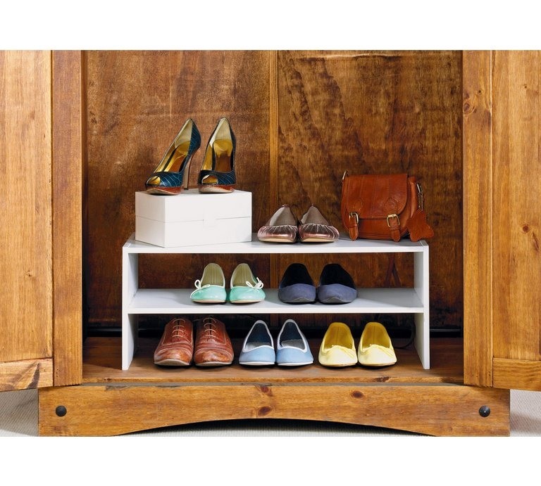 Argos HOME 2 Shelf Internal Wardrobe Shoe Storage Rack White in