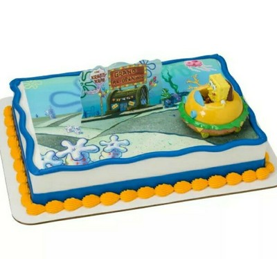Spongebob Squarepants Krabby Patty Cake Decoration Topper Kit DecoPac Set Toys ()