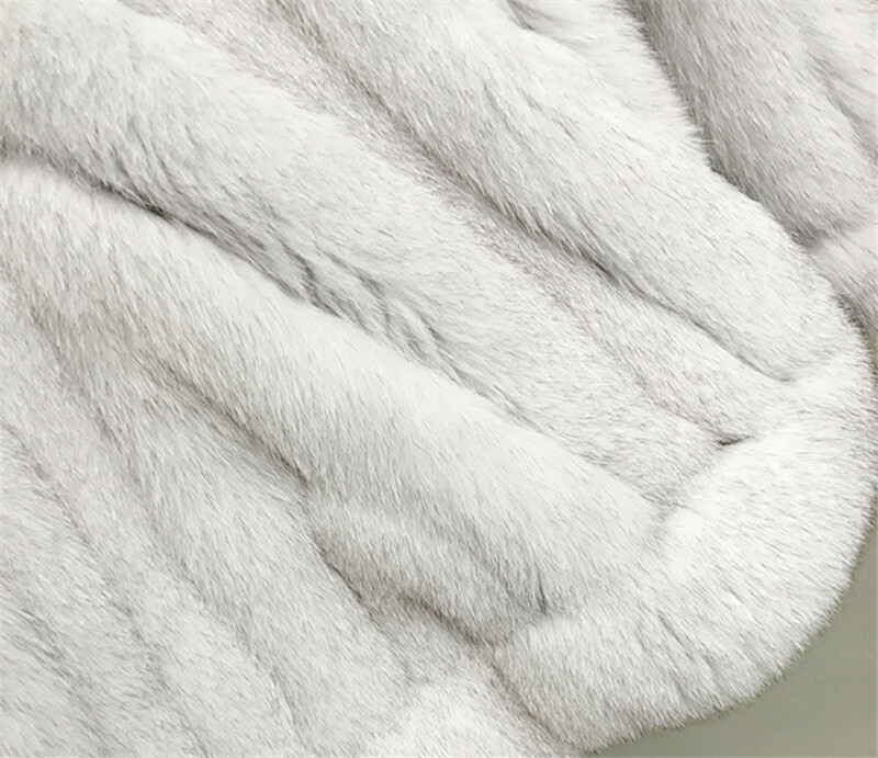 Pre-owned Bf 2022 Women Real Natural Fox Fur Coat Winter Thick Female Outerwear Short Jacket In White