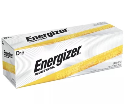 12-Pack Energizer Industrial D Alkaline Batteries (EN95, LR20) NEW