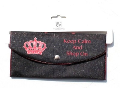 New Women's BCNY Casual KEEP CALM AND SHOP ON Credit Card Money Wallet