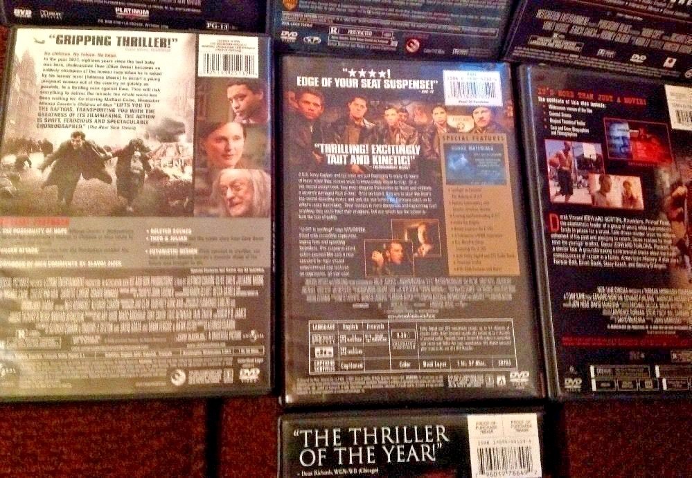 Lot Of 7 DVD Movies Action Suspense Supernatural PG13, R, & Not Rated