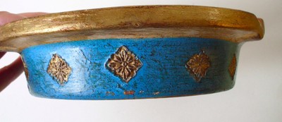 Mid Century Modern Pottery 1960s Vintage Ashtray Dish Bowl ITALY Retro Turquoise