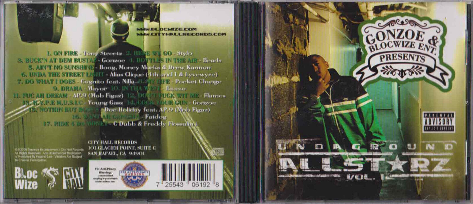 Gonzoe - Undaground Allstarz 1 Cali Bay Rap G-Funk Mob Figaz Gonzoe - Undaground Allstarz 1 Cali Bay Rap G-Funk Mob Figaz