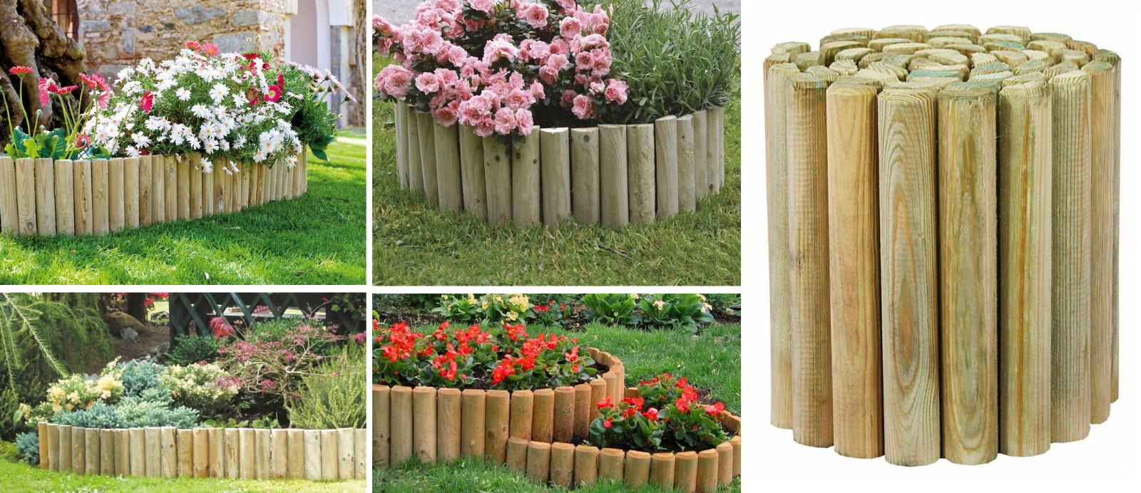 ROLLBORDER IN LEGNO IMPREGNATO h. 20 x L. 200 cm RECINZIONE PER AIUOLE AIUOLA