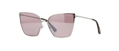 TOM FORD FT0653 16Z Sunglasses Palladium Frame Pink Silver Flash Lenses 59mm