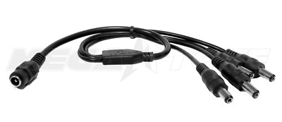 DC 1 Female to 4 Male Way CCTV Security Camera Power Supply Adapter Cable