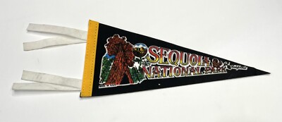 Vintage 80s Sequoia National Park Travel Felt Pennant California Grant Tree