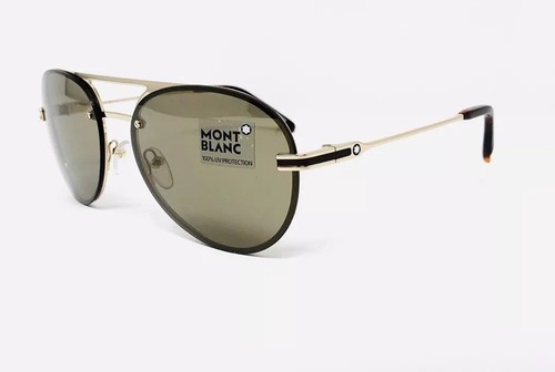 Pre-owned Montblanc Mont Blanc Sunglasses 717 S 32g Gold Zeiss Lens 59•17•140 With Case In Brown