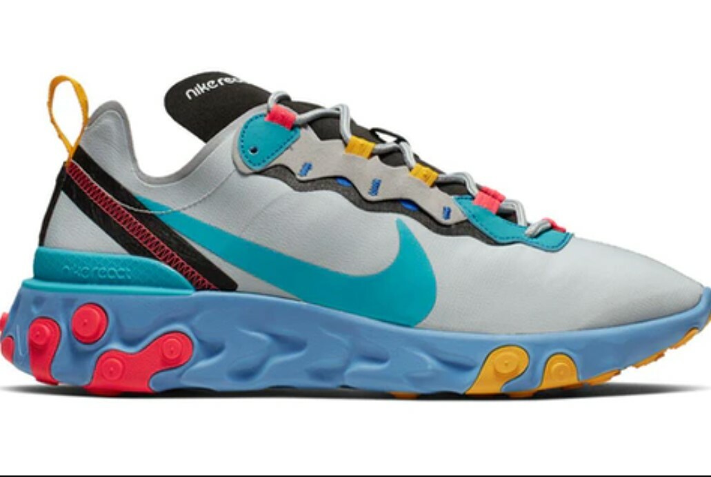 

9 НОВАЯ мужская обувь Nike React Element 55 Cq9705-002 Wolf Grey Teal Nebula, Синий